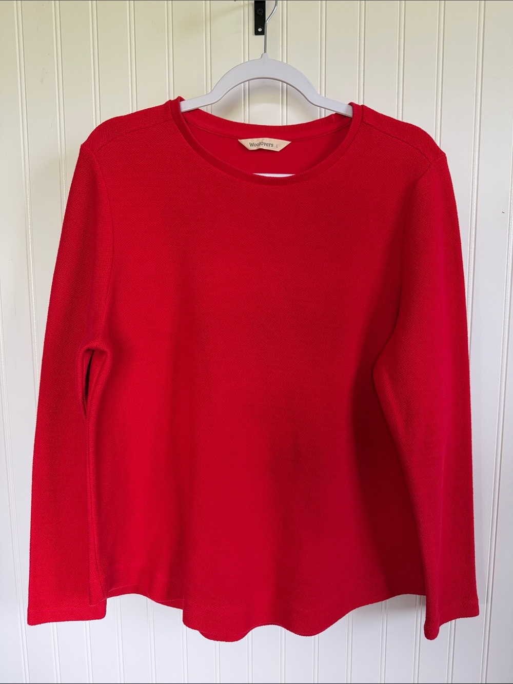 Women's Large Red Long-Sleeve Knit Top by WoolOvers